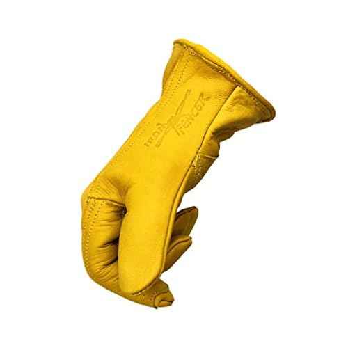 Iron Fencer Leather Work Glove- 207 X-Large Cowhide Leather Fencing Gloves for Men Heavy Duty Double Palm, Guantes de Trabajo, Ranch, 207XL