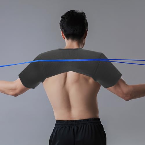 Double Shoulder Brace for Men Women - Sports Shoulder Protective Gear for Pains Relief - Shoulder Strap Brace for Sleeping Outdoor Lifting, Size S