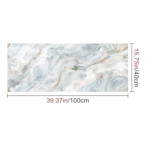 Light Gray Marble Wallpaper Contact Paper 15.7"x39.4" Peel and Stick Wall Paper Self Adhesive Removable Vinyl Wall Sticker for Bathroom Kitchen Countertop Cabinet Shelf Decor