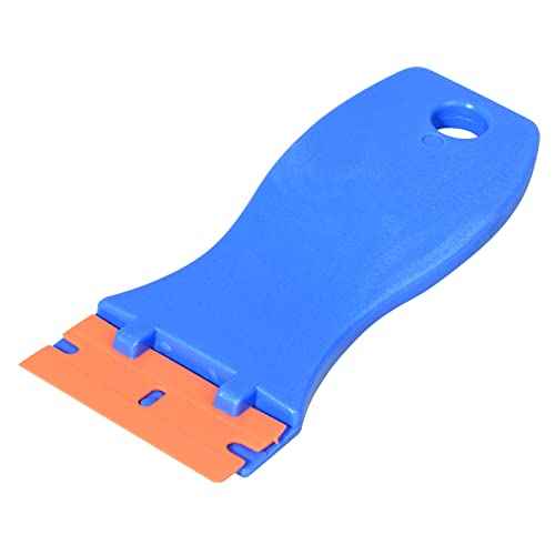 FOSHIO Plastic Razor Blades 100PCS Double Edged 1.5 Inch Suit for Razor Blade Scraper, Plastic Scraper with Plastic Blades for Remove Decals Stickers Adhesive Label and Glass Clean