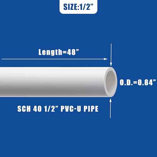 HJ 4FT Feet PVC Pipe 20PCS White Sch40 Industrial Pipes (1/2")