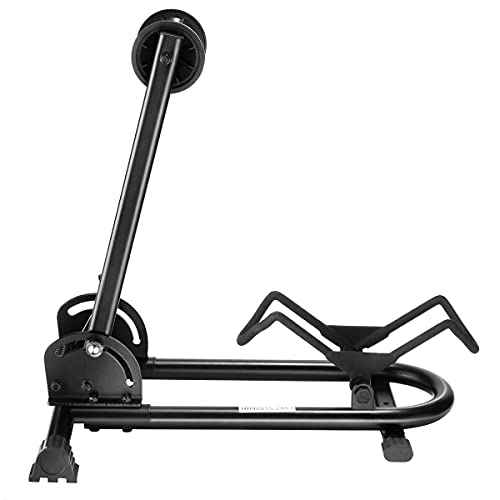 Bike Floor Stand ? Foldable Bicycle Stand with Rubber Feet for Indoor Bike Storage ? Touchless Parking for a Mountain, Road, or BMX Bike