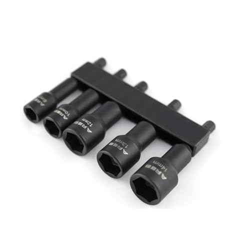 ARES 70029 - Metric Impact Magnetic Nut Driver Set - 2 1/2-Inch Impact Grade Nut Setter with Industrial Strength Magnet
