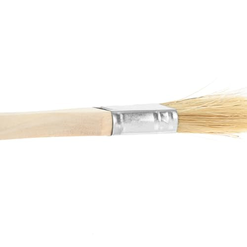 dophee 3PCS Chip Paint Brushes 1Inch 1.5Inch and 2Inch Assortment Natural Bristles Wooden Handle Flat Brushes Set for Painting Walls Fence Staining Household