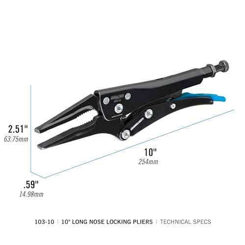 Channellock 103-10 10¡± Combination Long Nose Locking Pliers, Epoxy Resin Coating, Forged Steel, Long Nose for Maximum Clearance in Confined Work Environments