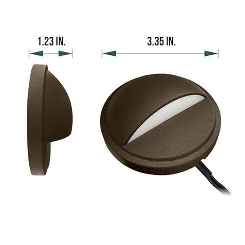 GKOLED Low Voltage LED Deck Lights, 12V AC/DC Landscape Step Railing Fence Light, 2W 2700K Accent Lighting Fixture, Die-cast Aluminum, Dark Brown, 6-Pack