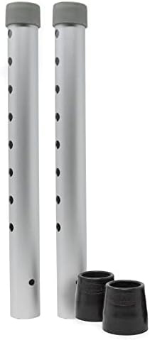 KIT: Top Glides Universal Walker Replacement Legs with Rubber Tips (Black)