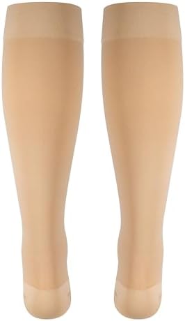 NuVein Medical Compression Stockings, 20-30 mmHg Support for Women & Men, Knee Length, Closed Toe, Beige, 3X-Large