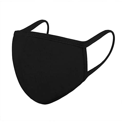 Black Face Mask Soft Cotton Comfortable Washable Reusable Breathable Stretchable