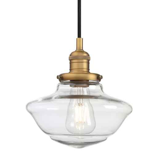 Pathson Vintage Island Pendant Light, Glass Adjustable Hanging Pendant Lamp, Modern Ceiling Chandelier for Dining Room Living Room Bedroom Kitchen Lighting