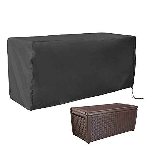 Deck Box Cover Waterproof Heavy Duty Patio Ottoman Cover All Weather Protection Outdoor Large Deck Cover Rectangular for Keter Suncast Lifetime