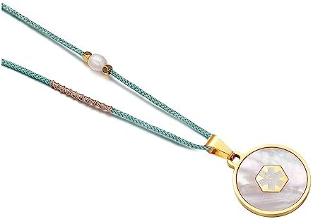 Medical Alert Necklace for Women Shell & Gold-Tone Stainless Steel Emergency ID Tag Pendant Necklace for Girls Custom Engraved Medical Alert Jewelry