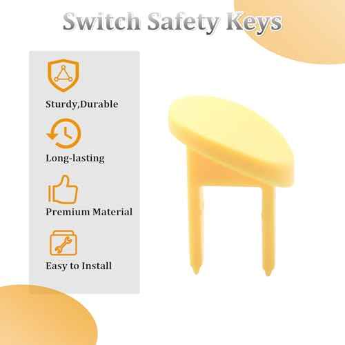 60256 Round Safety Switch Keys for Sears Craftsman Table Saw,Sander,Band Saw,Drill Press Power Tools,4 pcs