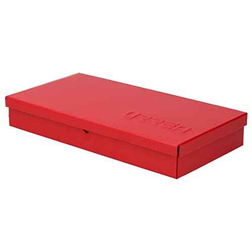 URREA Metal Tool Box - 9.6" x 5" x 1.4" Portable Tool Storage/Organization Box with 24 Gauge Construction & Durable Red Finish - 4725