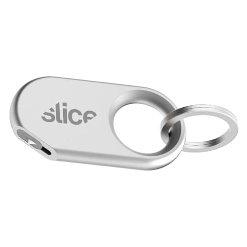 Slice Slicer Pro Box Cutter | Ceramic Keychain Knife and Heavy Duty Micro Cutter | Lasts 11x Longer than Metal | Silver