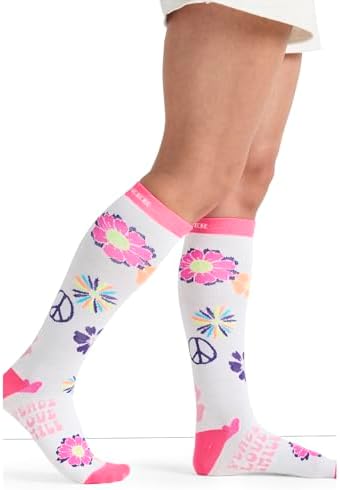 Cherokee Women's 10-15mmHg Compression Socks – Fun Print Knee Highs with Light Support, Soft Feel - PRINTSUPPORT