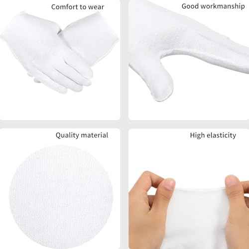 Frienda 300 Pcs Cotton Gloves Bulk Large Size for Men Women Inspection Gloves for Dry Hand Art Handling Coin Jewelry (XL)