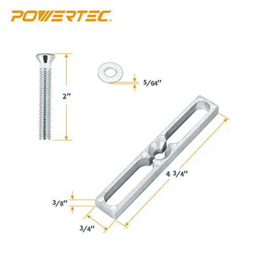 POWERTEC 71642 Miter Slot Hardware Kit (Slot Bars, Knobs, Screws, Washers)