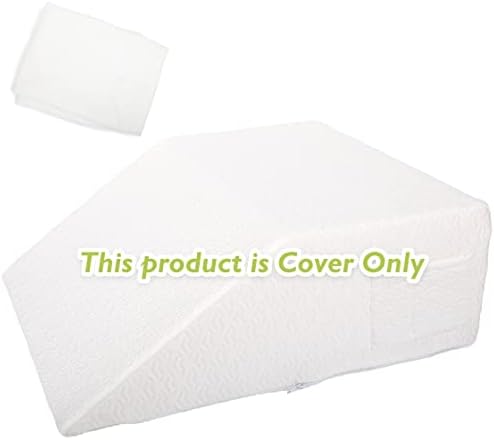 Wedge Pillow Cover for 24x21x8 Leg Elevation Cushion, Knee Pillow Cover, Hypoallergenic Replacement Pillowcase with Zipper & Pockets