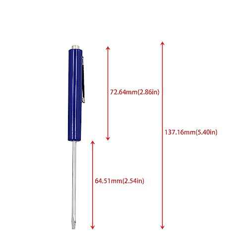 Mini Pocket Screwdriver Blue Portable Screwdriver Slotted Screw Driver with Strong Magnetic Slotted Tips 2Pcs