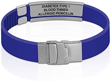 Divoti Custom Engraved Medical Alert ID Bracelet – Dual-Sided Laser Etching, Silicone Wristband, Stainless Steel Security Clasp – Adjustable & Trim-to-Fit – Emergency Medical Info Band for Men & Women