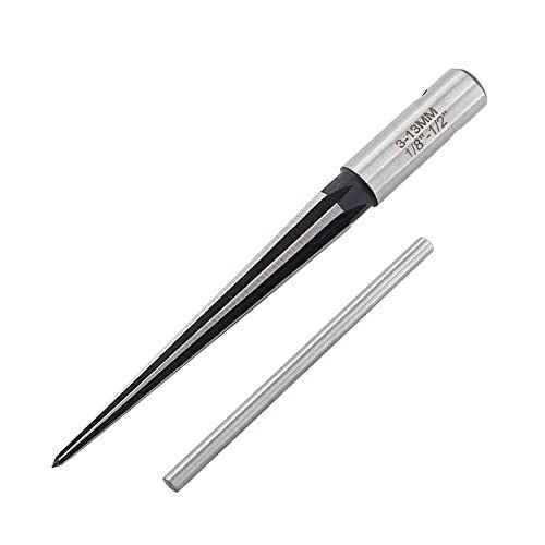 1/8"-1/2" (3-13mm) T Handle Tapered Reamer, 6 Fluted Chamfer Reaming Tool, Guitar Bridge Pin Hole Handle Tapered Reamers Woodworker Luthier Tool