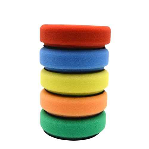 5Pcs 3Inch Buffing Sponge Pads Kit for Buffer Polisher, Cutting, & Car Polish Pads Premium Hook & Loop Buffing Polishing Pads Kit, 3inch Cutting Pads for Car Buffer Polisher Polishing