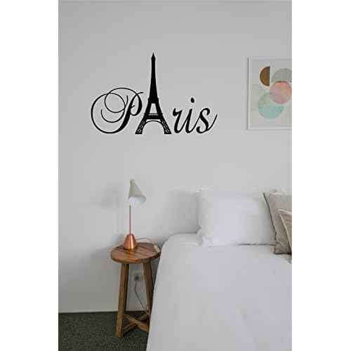 Black 20" x 13" Paris Tower Girls Room Wall Decal Home Decor Vinyl Black