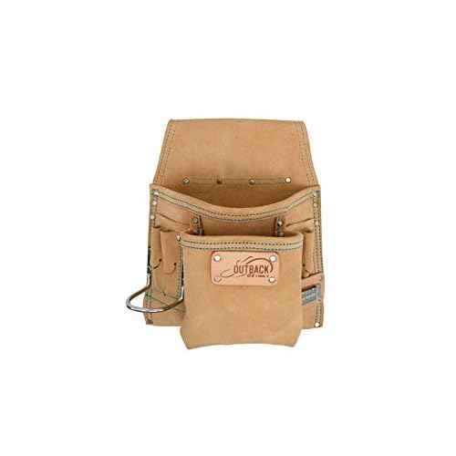 OX Tools Trade Series Suede Leather Tool/Fastener Pouch - 8 Pockets | Heavy Duty Leather & Reinforced Riveting