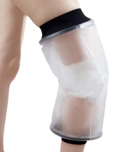 Knee Cast Cover for Shower, Waterproof Bandage Cast Protector for Knee Replacement Surgery, Wound, Burns Reusable Watertight Protection