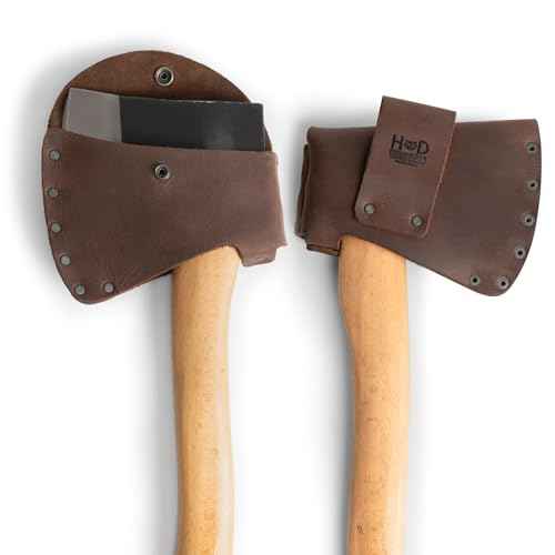 Hide & Drink, Hatchet Head Sheath Holster for 1.5 in. Belts, Axe Head Case, Blade Cover, Lumberjack Outdoors Work Essentials, Full Grain Leather, Handmade