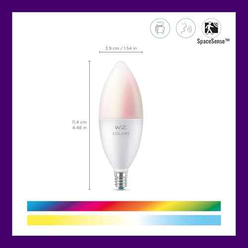 WiZ Connected 40W B12 LED Smart Light Bulbs - 3 Pack - Connects to Your Wi-Fi - E12 Smart Bulb - Control with Voice or App + Activate with Motion - Matter Compatible