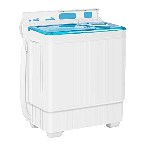 Bonusall Portable Washing Machine, 6.6 Lbs Mini Small Washer Machine, Single Tub Laundry Washer for Apartments, Dorms,Traveling, RV, Blue (BLUE1, 14.5LBS)