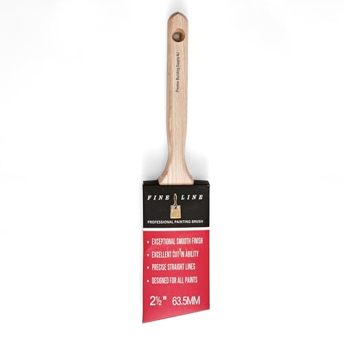 Professional 2 1/2 Inch Angle Sash Paint Brush - Fine Line Brush for Precise Edging and Cutting in - Ideal for Home Improvement, Interior & Exterior Painting, Woodwork, and Detail Work