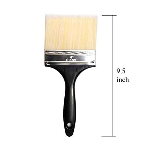 2 Pack - 4 inch Paint Brushes Latex or Oil Based Paints for Indoor or Outdoor