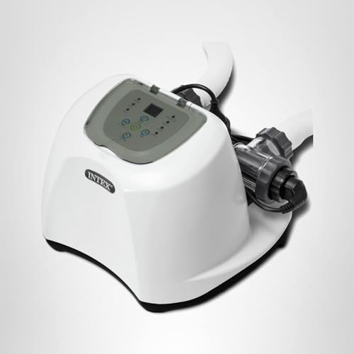 Intex Krystal Clear Saltwater Pool Chlorine System for Above Ground Pools up to 15,000 Gallons, Pool Cleaner with Automatic Timer and Self Cleaning