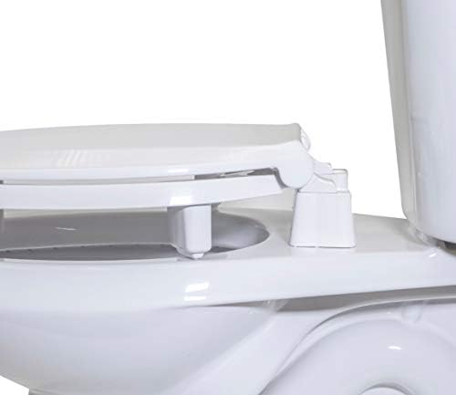 Centoco 3 inch Raised Toilet Seat for Seniors, Round, Closed Front With Cover, Plastic, Made in the USA, 3L440STS-001, White