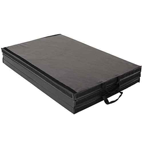 Sunny Health & Fitness Tri-Folding & Puzzle Exercise Mats ? Extra Thick, Durable, Non-Slip, Water-Resistant Cushioning for Home Gym, Yoga, MMA, Gymnastics, Cardio, and Core Workouts