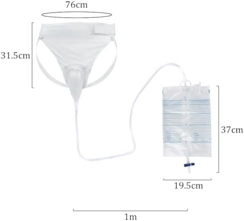 ITODA Wearable Silicone Urine Collector Incontinence Pants Drainage Reusable Travel Incontinence Bags Urine Holder with Elastic Waistband for Bedridden Elderly Men or Women