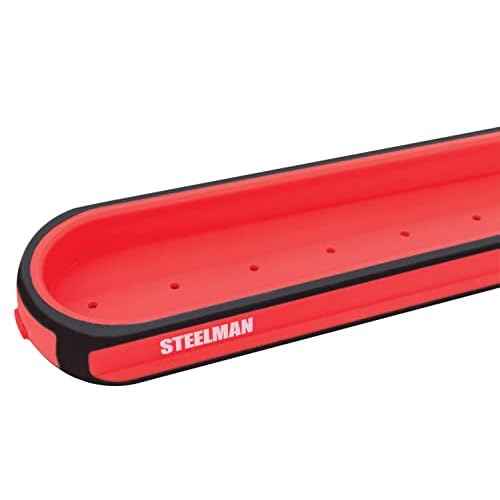 Steelman 75105 Medium 12-Inch Long Magnetic Steel Socket Storage and Parts Accessory Tray