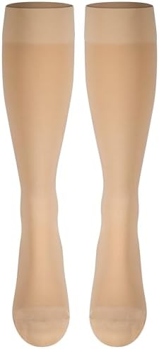 NuVein Medical Compression Stockings, 20-30 mmHg Support for Women & Men, Knee Length, Closed Toe, Beige, 3X-Large