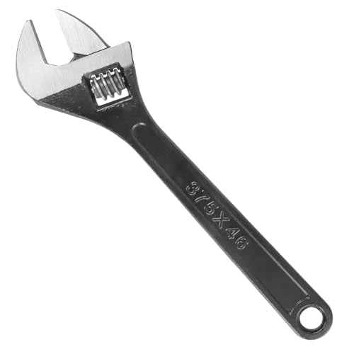 HOIGON Set of 4 Black Adjustable Wrench, 8 10 12 15 Inch Heavy Duty Crescent Wrenches with Wide Jaw and Ergonomic Handle for Machine Maintenance