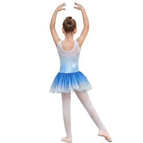 EQSJIU Ballet Leotard for Girls Dance Gymnastics Toddler Sparkly Dance Dresses Outfits Tutu Skirted Leotard Kids 1-10 Years