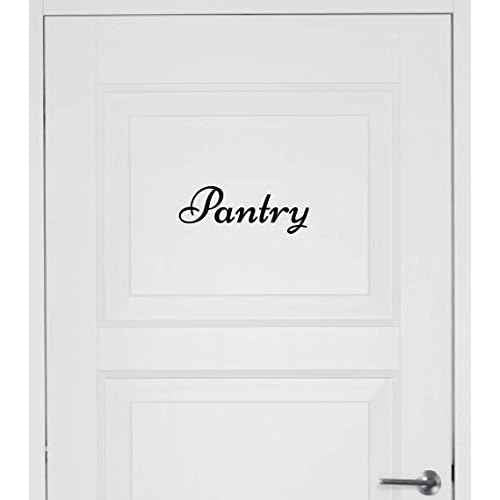 Decal for Pantry Door | Small Vinyl Sticker Art for Home Kitchen Decor | Word Label Saying Decoration | Wall Decal Letters That Say Pantry | Quote Lettering Saying Sign (Black)