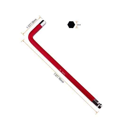 6mm Ball End Hex Key Allen Wrench,Internal Hexagonal Wrench, L Shaped Long Arm S2 Steel Repairing Tool£¬Red