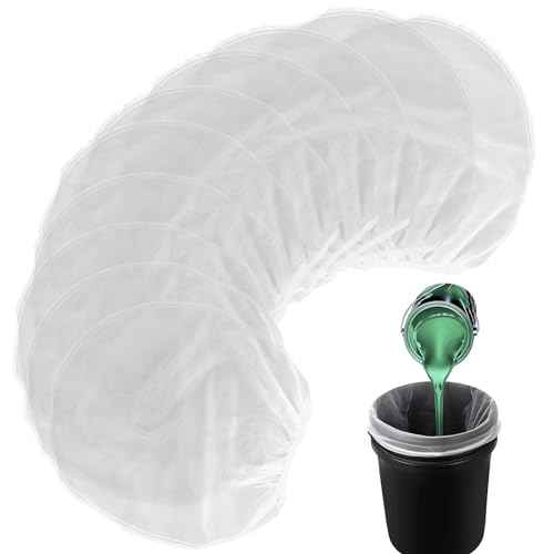 10Pcs Paint Strainer Bag, 1 Gallon Paint Filter with Elastic Drawstring White Fine Mesh Top Opening Nylon Mesh Filter for Paint Gardening