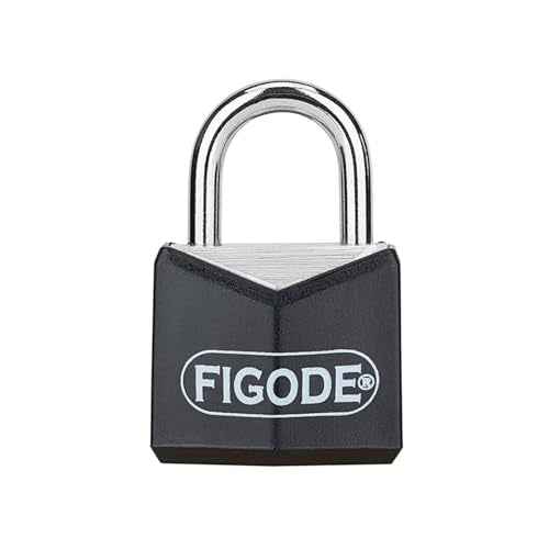 FIGODE¢ç Small and Light Padlock with Big Keys, Black Covered Aluminum Lock, 3/4 Inch Wide, Luggage Padlocks for Suitcase, Backpack, Boxes, Laptop Bag, 12 Locks with 24 Same Keys