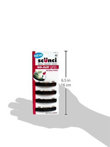 Scunci No Slip No Damage Barrette, unisex, 4 ct