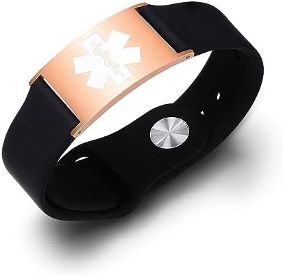 Personalized Sport Medical Alert Bracelets for Women Men - Custom Medical ID Bracelets with Free Engraving - Hook and Loop/Elastic/Stainless Steel/Silicone Watch Wristband Emergency Bracelet