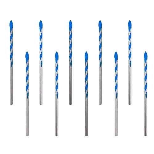 10pcs Masonry Drill Bit Set 1/8" Drilling Dia Carbide Drill Bit for Glass, Tile and Ceramic